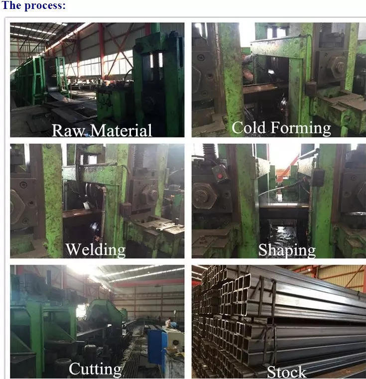 bahagian kerong hitam karbon persegi / paip keluli segi empat tepat dari kilang China Tianjin